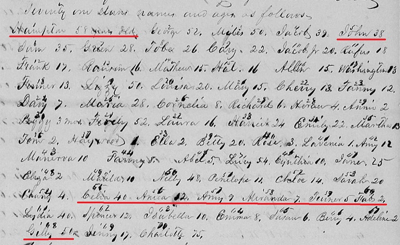 1863 James Yarbrough Slave Inventory