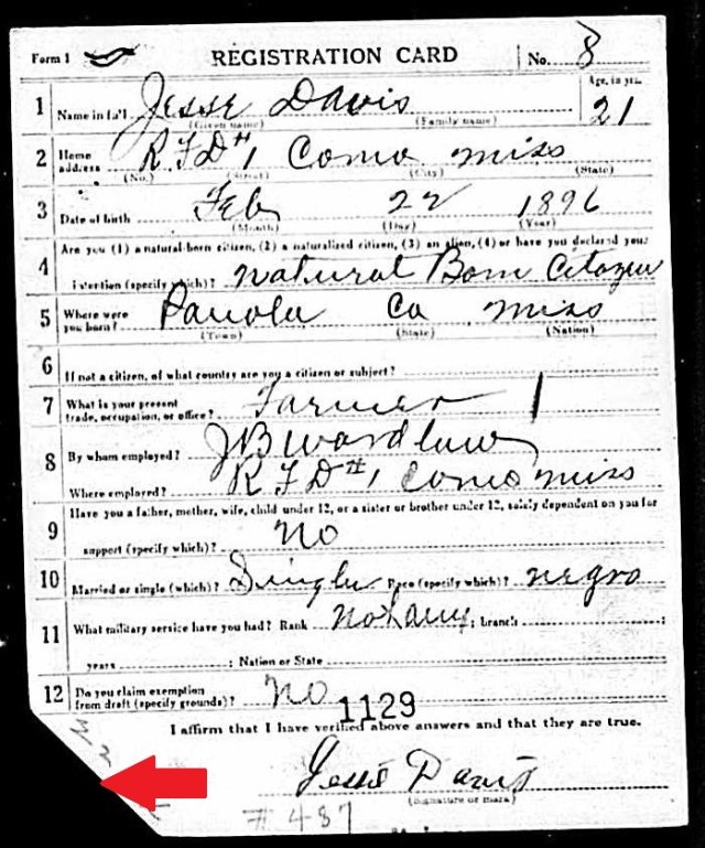Jessie Davis Draft Card